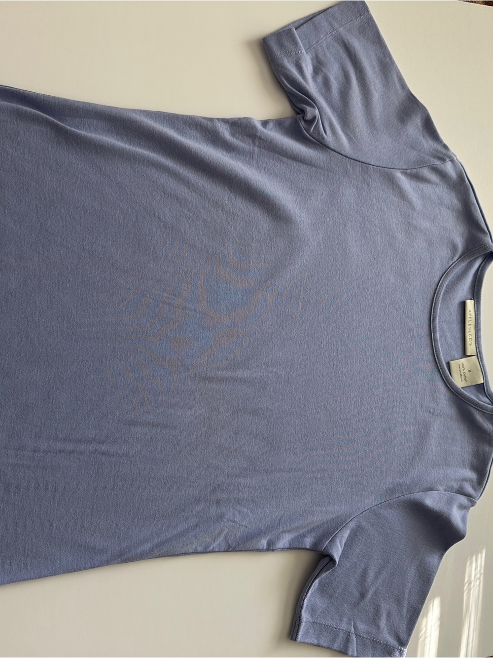 Appleseed's Women's Light Lavender Short Sleeve Crew Neck Tee - Picture 4 of 6